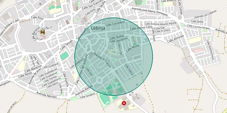 Mapa de la zona aproximada del inmueble en Lebrija