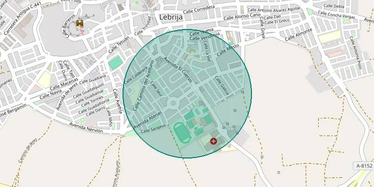 Mapa de la zona aproximada del inmueble en Lebrija